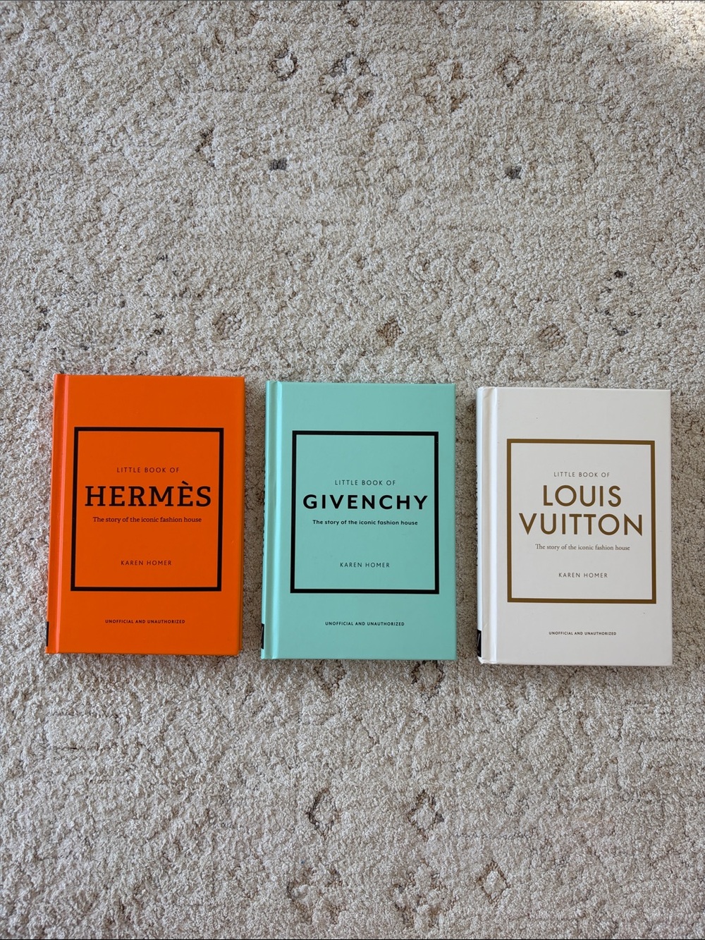 Set of 3 little Books of Fashion: Hermes, Givenchy and Louis Vuitton